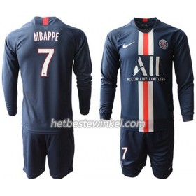 Paris Saint Germain Mbappé 7 Voetbaltenues Kind Thuis 2019/20 - LS (+ Korte broeken)